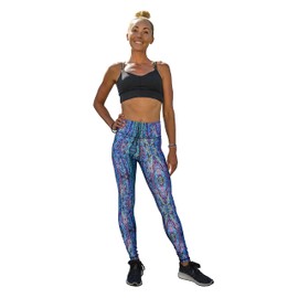 Slipins Sea Legs Leggings for Women, High-Waisted Leggings with UPF Protection, Perfect for Yoga, Surfing, Diving, Snorkeling, Gym, and Other Activities, Pink Abalone, Medium