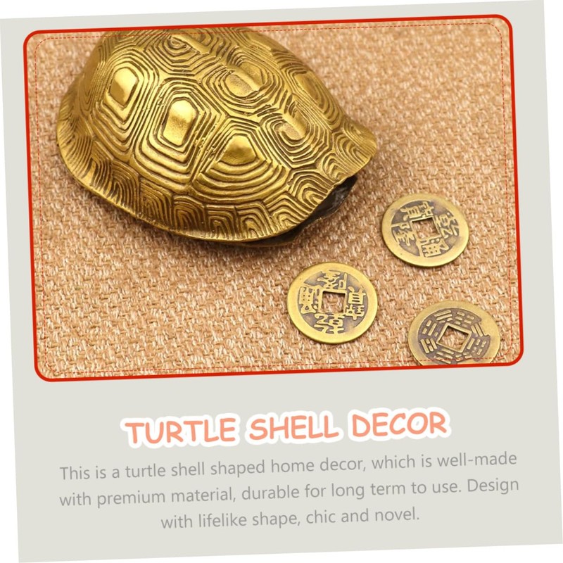 ABOOFAN 1Set Copper Turtle Shell Decoration Wealth Craft Ornament for