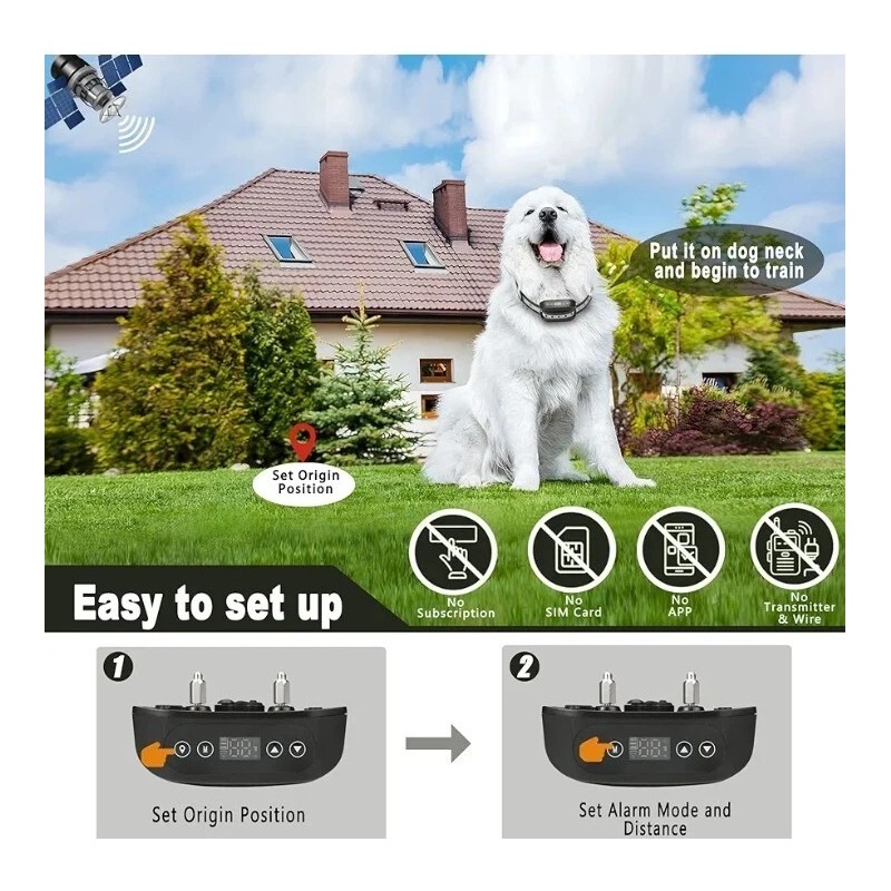 Blingbling GPS Wireless Dog Fence System, Electric Satellite Technology Pet