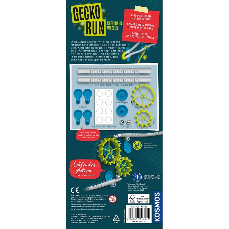 KOSMOS 621315 Gecko Run Wheels Expansion, Accessories for Cool Vertical