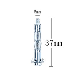 25pcs M5×37 Plasterboard Fixings Hollow Wall Anchor Hollow Wall Fixings Drywall Anchor Plugs m5 Wall Anchor Dry Wall Anchor Screws Heavy Duty Metal Fixings Anchors for Drywall Sheetrock Wall Fixings