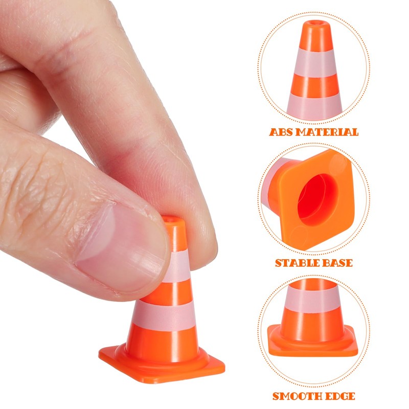 Gatuida 7pcs Mini Traffic Cones, Tiny Simulation Road Parking Signs,