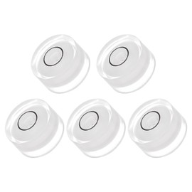 Kozelo 5pcs Small Circular Bubble Spirit Levels - [10mm Diameter 6mm Thickness] Mini Round RV Level Leveling Tools for Travel Trailer Turntable Camera, White
