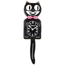 Kit Cat Klock Limited Hot Pink Bow Crystals Jeweled Clock