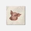 Unbranded Pig Head Sketch Animal 4'' X 4'' Square Wooden
