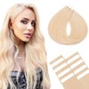 SEGOHAIR 10Pcs Human Hair Tape in Extensions, 12" Thin Tape