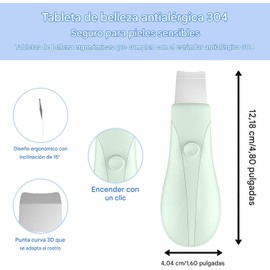 1 pieza Rasqueta de piel ultrasnica elctrica, Cuchillo ultrasnico para limpieza de poros, Rasqueta de belleza para uso domstico, Importacin y exportacin facial, Herramienta de limpieza profunda, Adecuado para piel grasa/mixta (Purple)