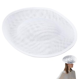 FINGERINSPIRE Millinery Hat Base 11.4x1.7inch Linen Mini Hat Fascinator Base White Hat Base Fascinator Base Millinery Women Hat Making Craft Material Supply for DIY Party Wedding Church Hat