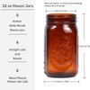 Jumterlee 6 Pack 32 oz Amber Mason Jars, Wide Mouth