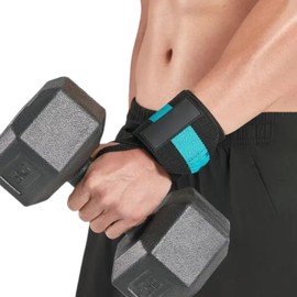 Luvils® Fitness Gym Wrist Wraps - Adjustable Wrist Bands for Weightlifting, Crossfit, Bodybuilding - Wrist Support Men Women (Black and Turquoise)