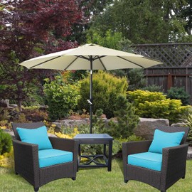 All Smiles Outdoor Seat Cushions for Patio Furniture Set of 24x24 Inch for Waterproof Replacement Cushions with Removable Cover for Chair Yard Garden Deck，Sky Blue