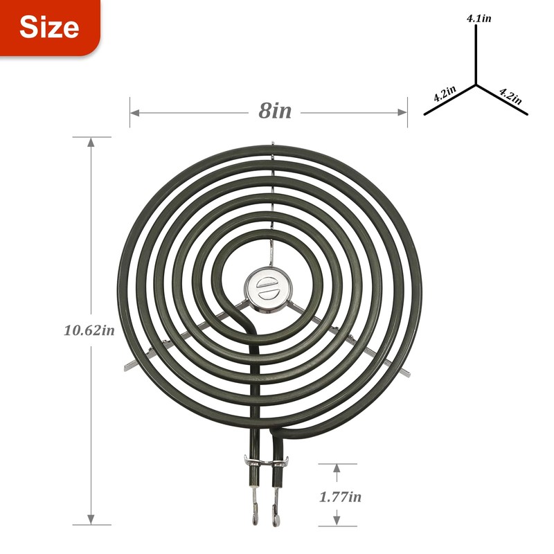 WB30M2 Range 8" Large Surface Burner Element Coil Replacement Fit