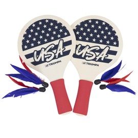 Triumph Sports Patriotic Rally Birdie Set, A New Kind of Paddle Ball Perfect for Parties and Outdoor Events, Includes Two Types of Birdies and Two Paddles, Multi