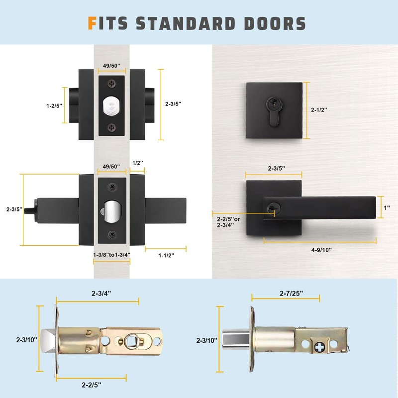 KNOBWELL 3 Pack Keyed Alike Heavy Duty Exterior Keyed Entrance