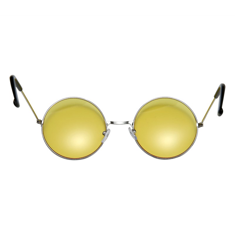Lennon Style Yellow Flat Lens Round Retro Classic Sunglasses Vintage