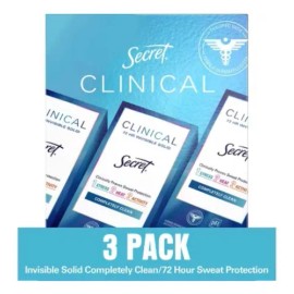 Desodorante Secret Clinico Hipoalergenico Para Mujeres 3pzs Fragancia clinical