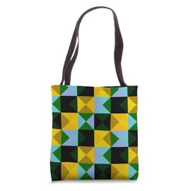 Colorful Abstract Checkerboard Patchwork Pattern Design Tote Bag