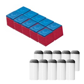 D B DIVERSIONESBAGO 10 Casquillos para Taco De Billar + 10 Tizas Azules