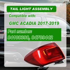 Lochnchn Tail Lights Compatible with GMC Acadia 2017 2018 2019 Rear Taillights Led Brake Light with Bulb Right Passenger Side Tail Lamp Replace GM2805126 84709442