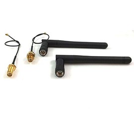 433mhz Antenna 3dbi Hotspot rp-SMA Male Connector with UFL ipx to rp-SMA Female Pigtail Antenna WiFi Cable 15cm （Pack of 2 ）