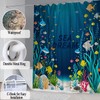 4PCS Sea Dream Shower Curtain Sets with Waterproof Shower Curtain,