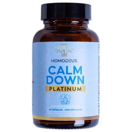 Homodeus Calm Down Platinum | GABA, 5HTP, L-Teanina, Bacopa, Passiflora, Magnesio, Zinc, Vitaminas B6, B12 y D | Suplemento Avanzado para Relajación y Claridad Mental | 60 Cápsulas Veganas