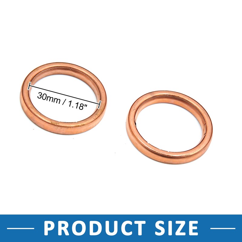 A ABSOPRO Motorcycle Exhaust Pipe Muffler Gasket Copper Tone Metal