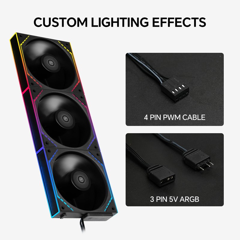 TL-M12Q X3 120mm PC Case Cooling Fans,Daisy-Chain Connection | 2000RPM
