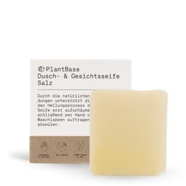 PlantBase Shower & Face Soap Salt 100 g – 100% Vegan & Plastic Free, has an irritating effect and promotes healing