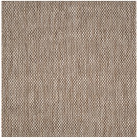 SAFAVIEH Courtyard Collection Area Rug - 5'3" Square, Natural & Black, Non-Shedding & Easy Care, Indoor/Outdoor & Washable-Ideal for Patio, Backyard, Mudroom (CY8521-37312)