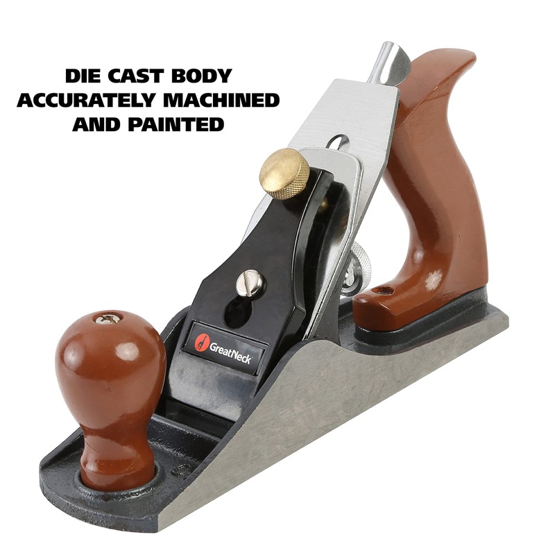 GreatNeck C4 Bench Hand Plane (9 Inch), 2 Inch Cutter,