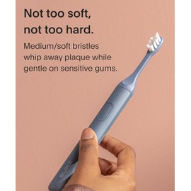 SURI Recyclable Plant-Based, Electric Toothbrush Heads - Built-in Tongue Scraper, Long Lasting Replacement Heads | Compatible Only Sonic Electric Toothbrush - Sea Mist, Pack of 3