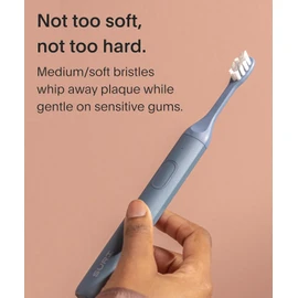 SURI Recyclable Plant-Based, Electric Toothbrush Heads - Built-in Tongue Scraper, Long Lasting Replacement Heads | Compatible Only Sonic Electric Toothbrush - Sea Mist, Pack of 3