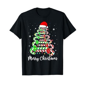 Candy Cane Santa Hat Funny Xmas Tree Merry Christmas Y'all T-Shirt