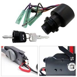 LINGSEE Boat Ignition Switch with Key Replacement for Mercury Mariner Outboard Motor Control Box with 2 Keys 3 Position 6 Wire Connectors - Replace 87-17009A2 87-17009A5