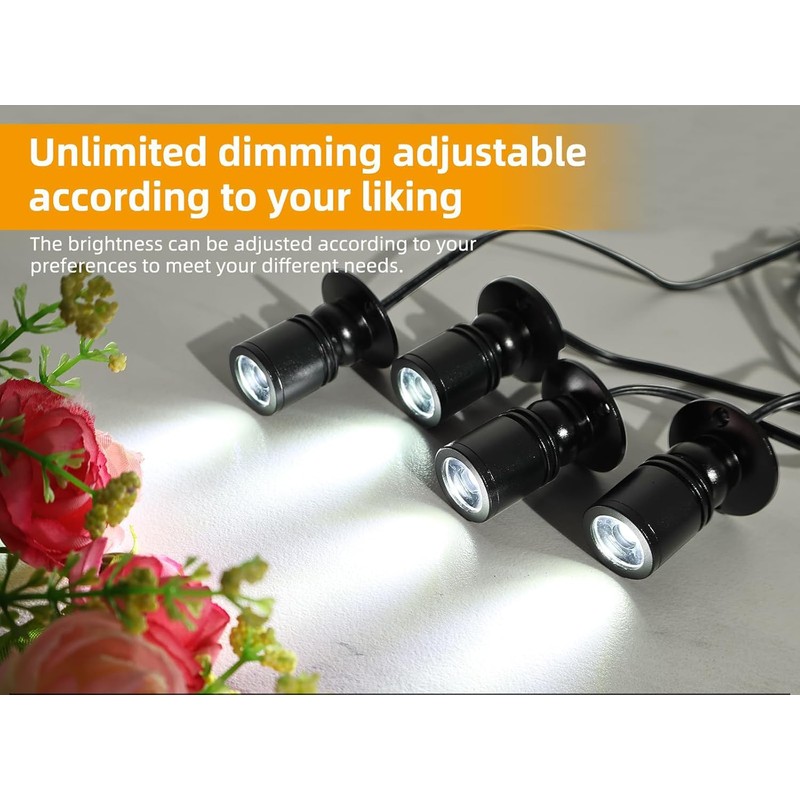 Jorunhe 1.5w White LED Mini Surface Mounted Light Jewelry Cabinet