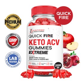 (2 Pack) Quick Fire Keto ACV Gummies Extreme 2000MG QuickFire Keto Gummies Apple Cider Vinegar Formulated with Pomegranate Beet Juice Powder B12 Vegan Non GMO 120 Gummys