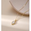 LOUHCY Birthstone Necklace for Women, Dainty 14K Gold Plated Oval
