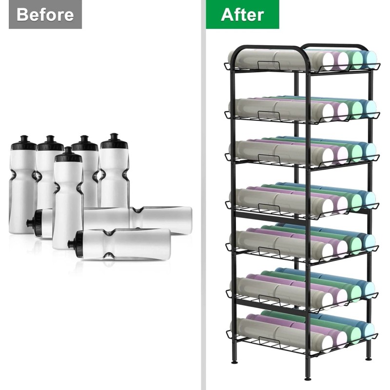 Unbranded 7 Tier Freestanding Water Bottle Organizer Storage Rack Stand