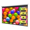 VIVOHOME 100 Inch 16:9 Pull Down Projector Screen, HD 4K