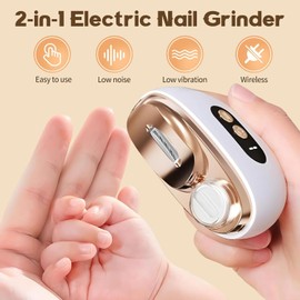 Electric Nail Clipper, 3 in 1 Electric Nail Clippers for Seniors, 3 Speed Automatic Nail Trimmer with Light for Seniors Men Adult (White)