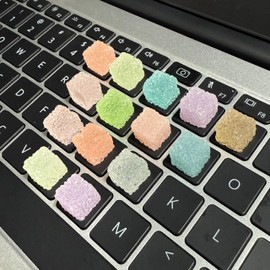 30pcs Cube Keyboard Stickers for Nail-Art Typing,Resin Cube Suger Raised Keyboard Stickers,Adhesive Keycap Riser for Long Nails,Colorful Keycap Riser for Nail Art Protective (Cube Sugar,30pcs)