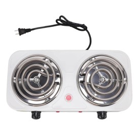 Electric Countertop Stove, 2000W Multifunctional 2 Portable Cooking Stove Electric Hot Plate Double for Home and Outdoor (110V)