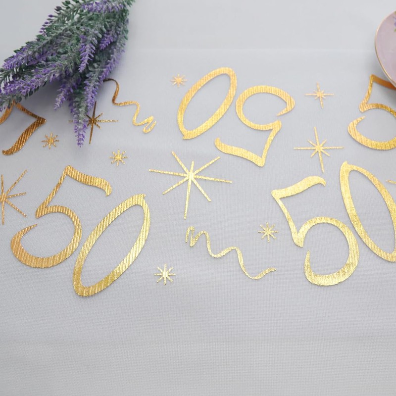 Yontree 50th Birthday Decoration Table Decoration Birthday Table Runner for