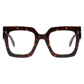 Übergroße Quadratische Rahmen Lesebrille 1,5 für Damen Herren, Stylisch Große Anti Blaulicht Lesehilfen Sehhilfe Brille, Computer Lesebrillen mit Sehstärke