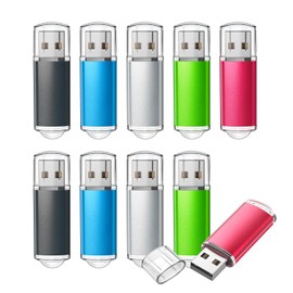 TOPESEL 32GB 10 Pack USB Flash Drive Flash Drive 2.0 Memory Stick Fold Storage Thumb Stick Jump Drive Pen Swivel Design for PC laptops, Tablets, TVs, car Audio (5 Mixed Colors)