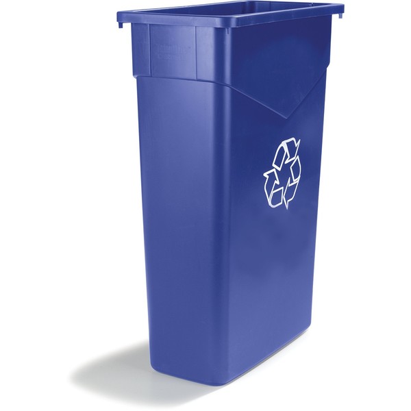 Carlisle FoodService Products 342015REC14 TrimLine LLDPE Waste Container, 15 Gallon Capacity, 10.95" Length x 20.03" Width x 24-3/4" Height, Blue