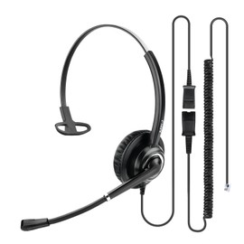 MKJ Call Center Telephone Headset with Microphone Noise Canceling Corded RJ9 Phone Headset for Aastra 6753i Avaya 1408 9508 Polycom Nortel Gigaset Toshiba Fanvil