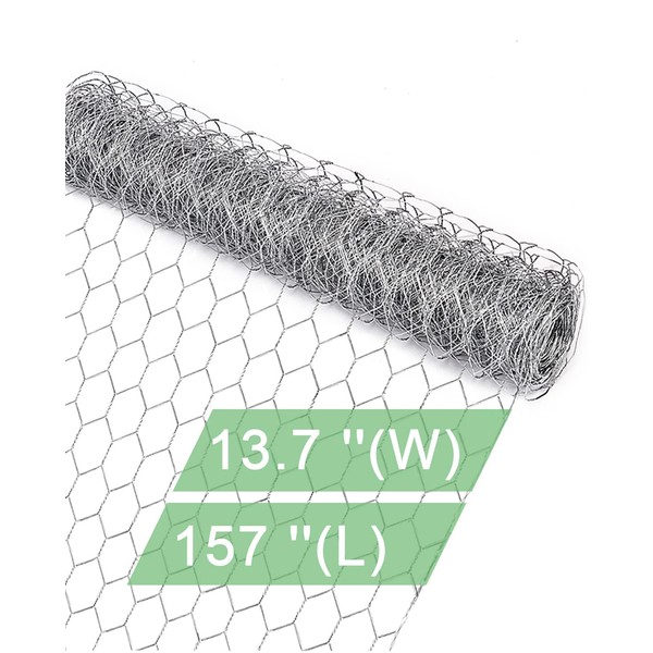 vensovo vnesovo Galvanized Chicken Wire Mesh - 13.7"157" Garden Animal