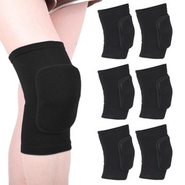 DERJDISF Knee Pads Dance Knee Pads 3 Pack Premium Knee Pads Breathable Fabric Soft Thickening Sponge for Dancing Football Jogging Dancing Black (S)